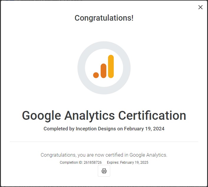 image of Google Analytics certification for 2024
