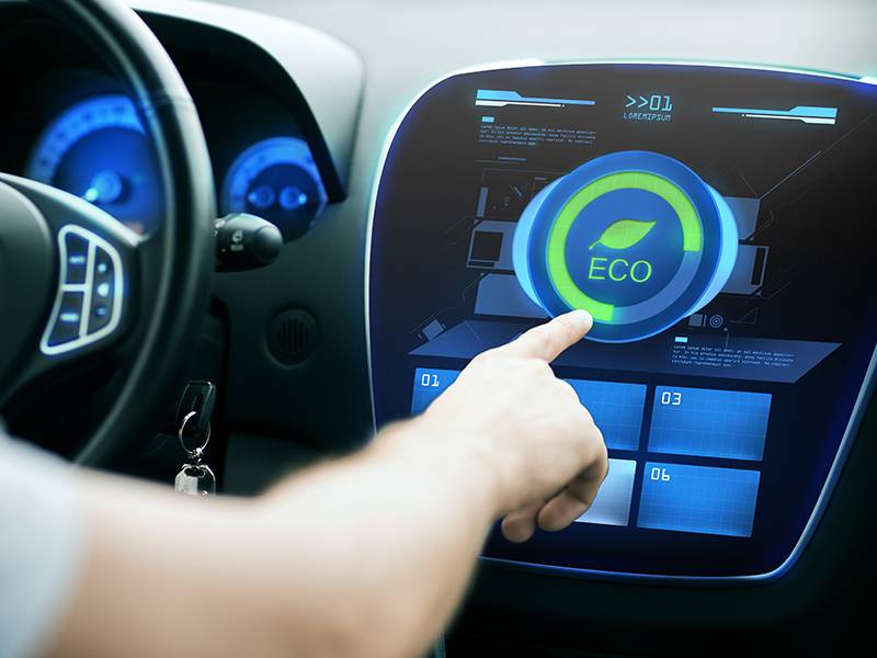 image of a hybrid car screen